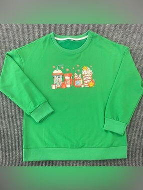Green Holiday/Christmas Crewneck Sweatshirt Size M